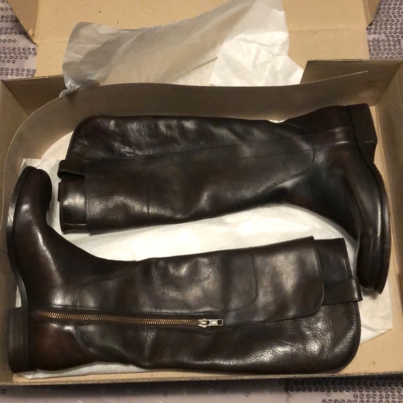 Frye Melissa Tall Riding Boot in Dark Brown - Picture 2 of 8